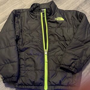 The North Face Black Jacket with Bright Green Accents